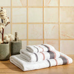 Σετ Πετσέτες Μπάνιου 3τμχ. Homelovers Organic 30X30+50X80+70X130 White Turquoise